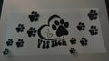 Vet Tech, black heart, black paw prints