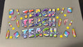Teach, rainbow notebooks