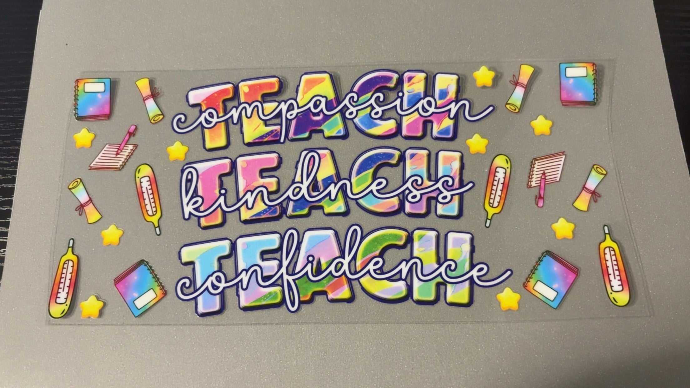 Teach, rainbow notebooks