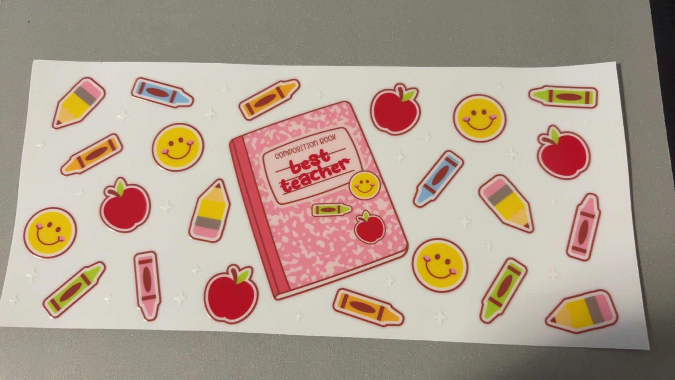 Pink composition book, best teacher