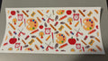 School supplies with paint pallettes