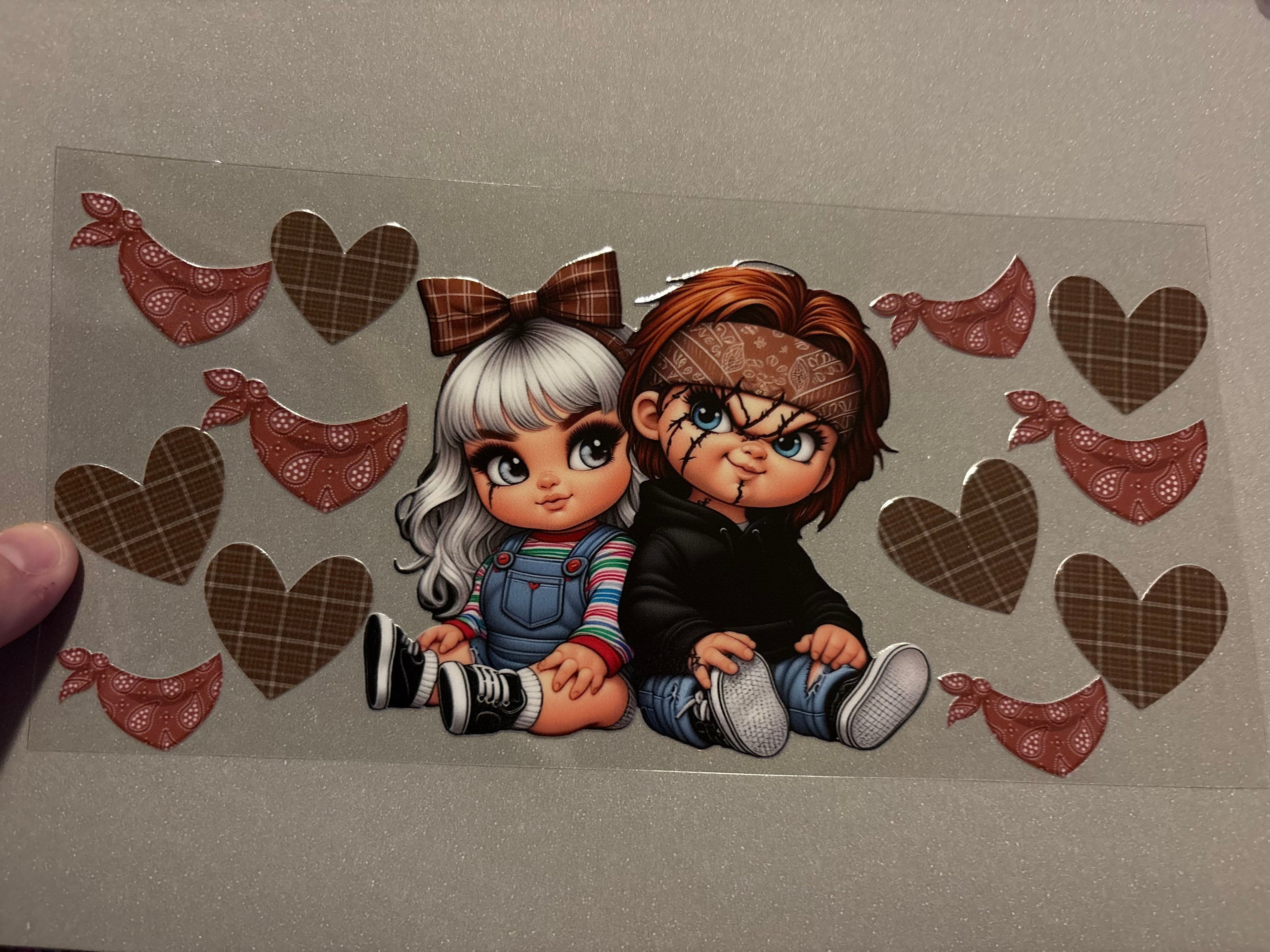 Chucky & Tiffany, bandana's & brown hearts