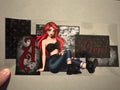 Ariel, tube top, jeans & boots