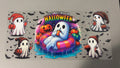 Waiting for Halloween with ghost on tube & bats