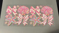 Pink starfish, pink bows, Seashells with bows, flowers