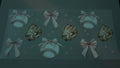 Baseball mitts with bows, baseball with bows, bows & stars