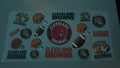 Cleveland Browns with logos, helmets & footballs