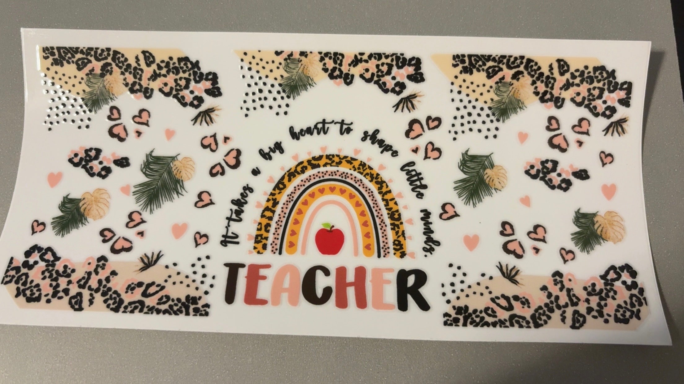 Teacher, cheetah background, cheetah rainbow