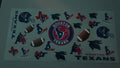 Houston Texans with logos, helmets & footballs
