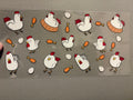 Chickens, drumsticks, eggs