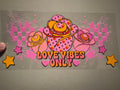 Love vibes only, spicy roses, pink checkered, pink & orange stars