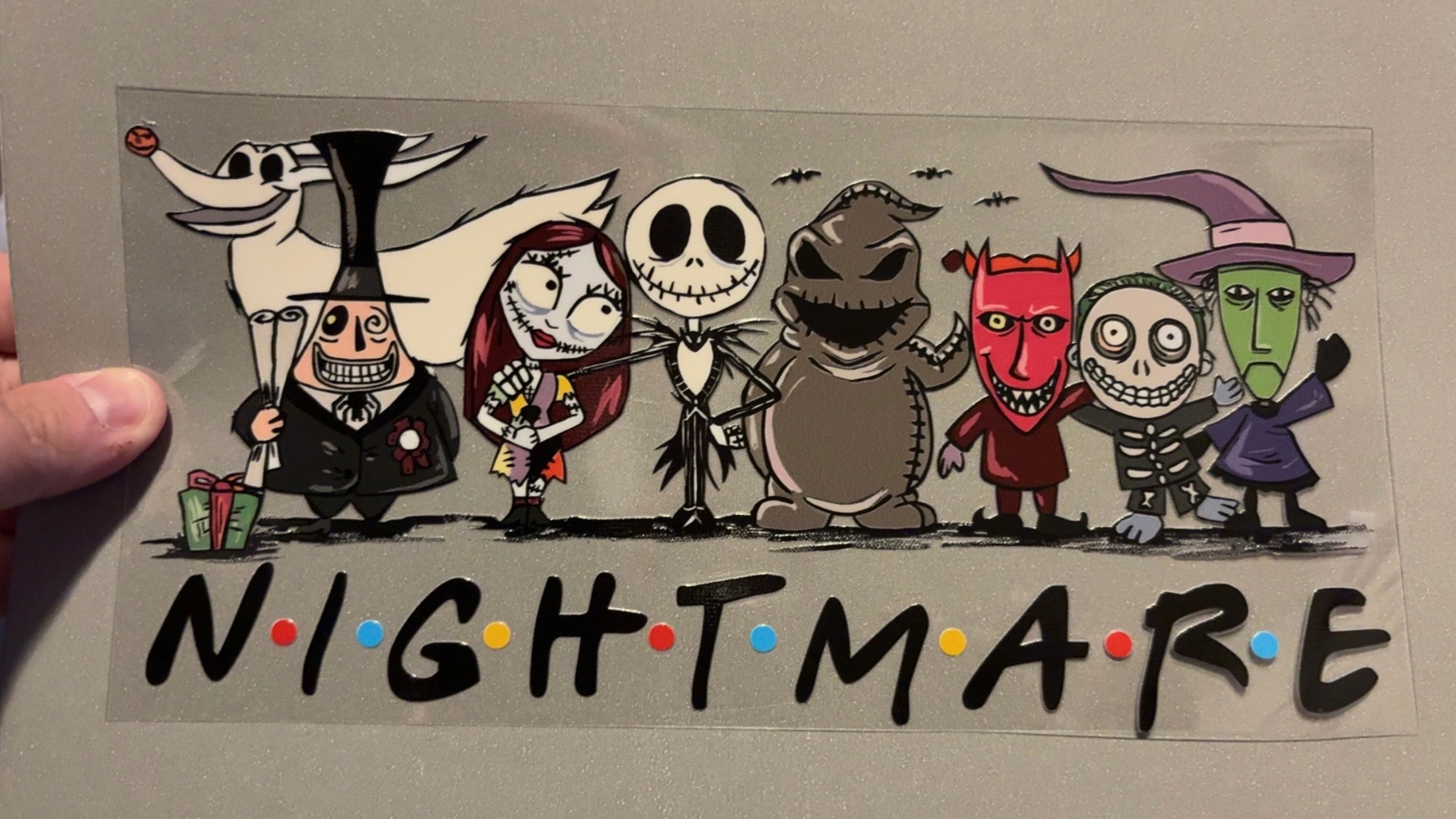 Nightmare black letters with characters