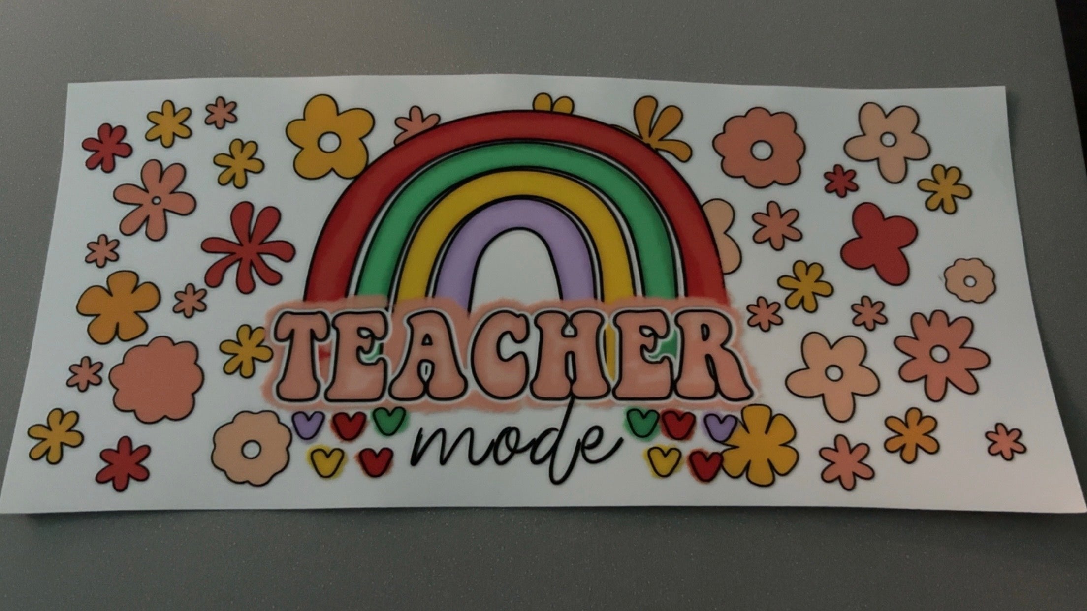 Teacher mode, rainbow, flowers
