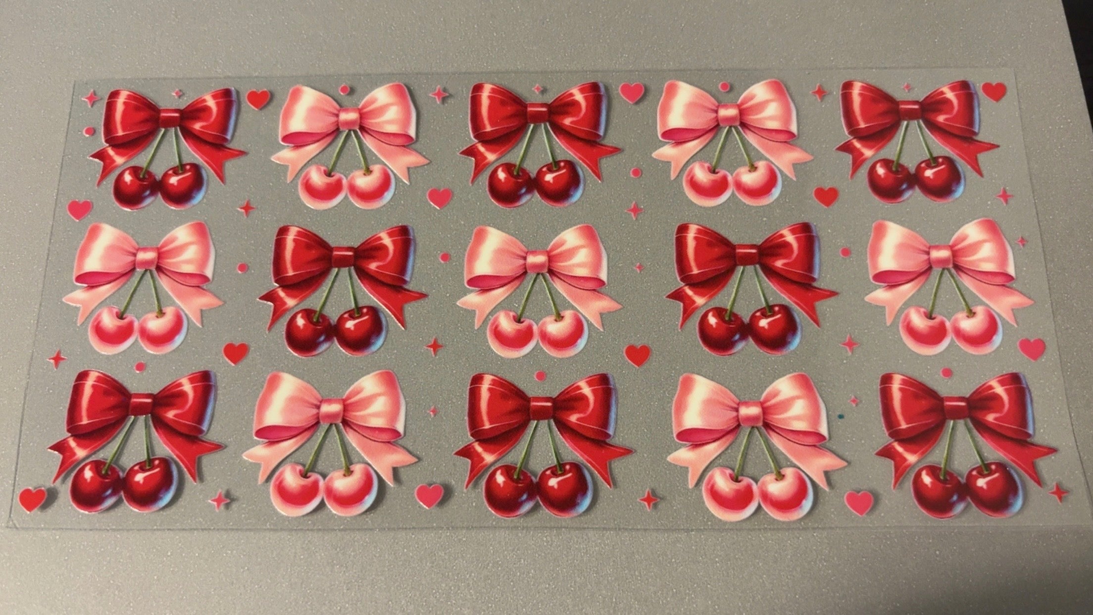 Pink & Red bows & Cherries