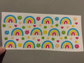 Rainbows, green, pink, yellow & blue flowers, stars & hearts