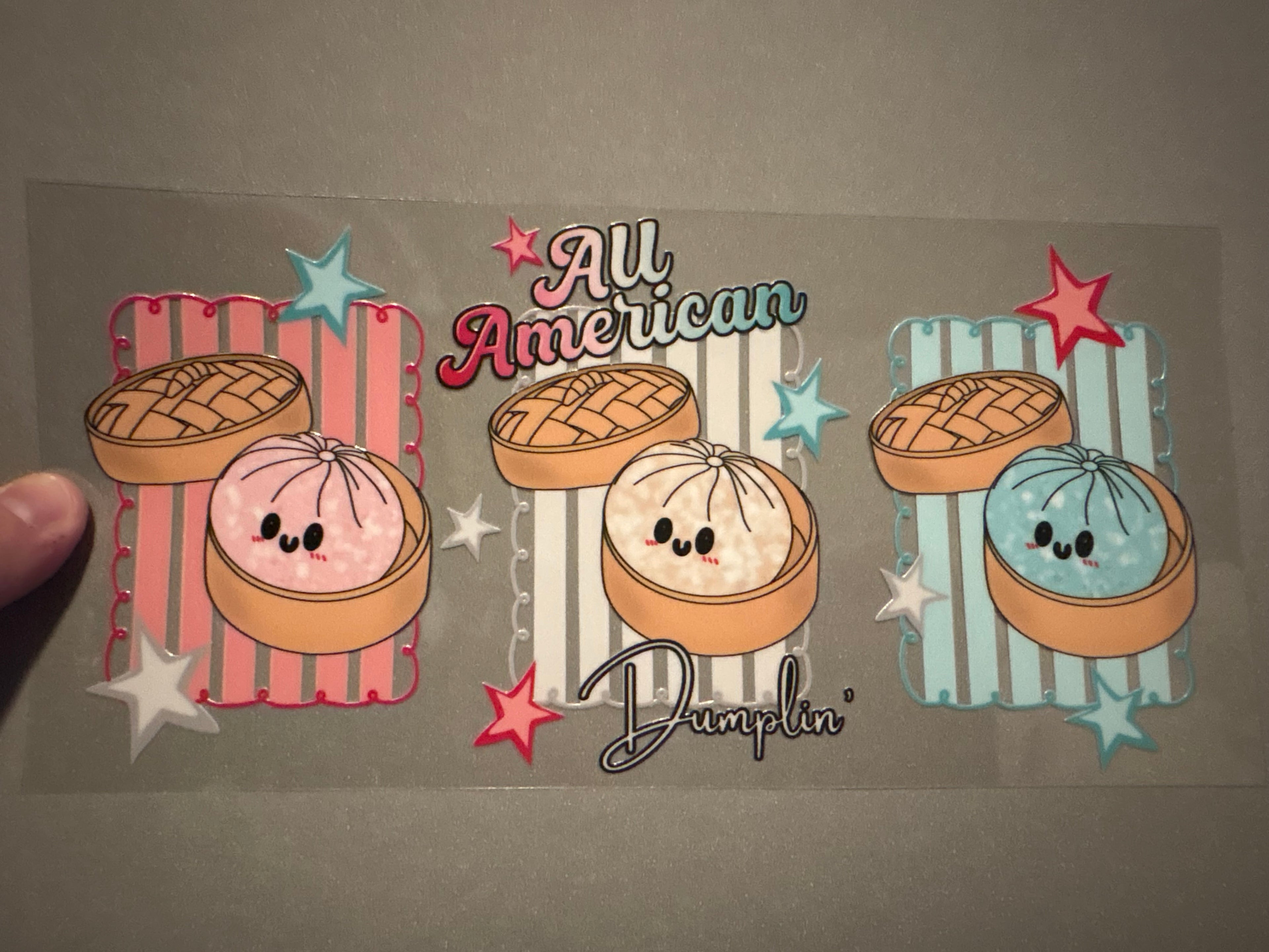 All american dumplin', pink, white & blue dumplings & stars