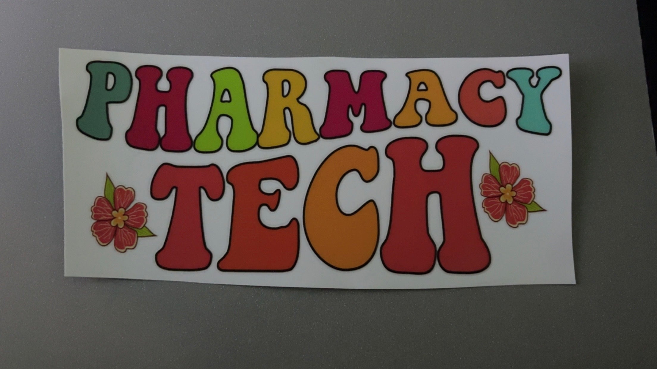 Pharmacy Tech with flowers