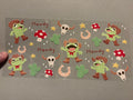 Howdy, frogs with cowboy boots & cowboy hats, stars, mushroom, cactus, horseshoe