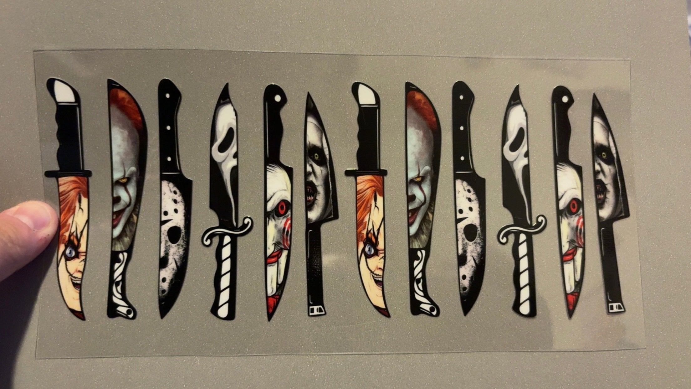 Knives with  scary faces