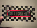 Good girl, checkered background, handcuffs & roses