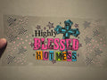 Highly Blessed hot mess, blue cross, checkered stars