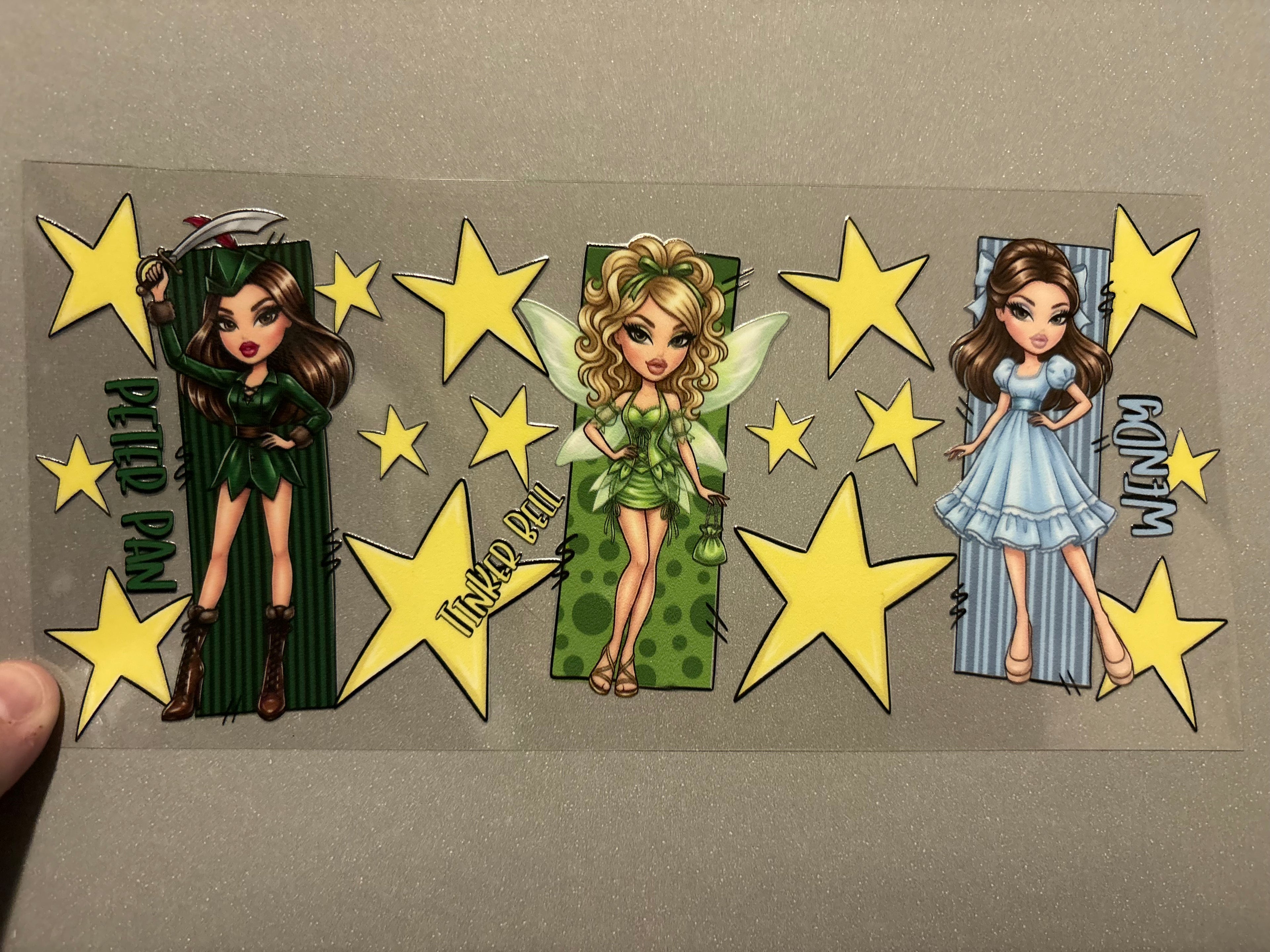 Peter Pan, Tinkerbell, Wendy Bratz, yellow stars
