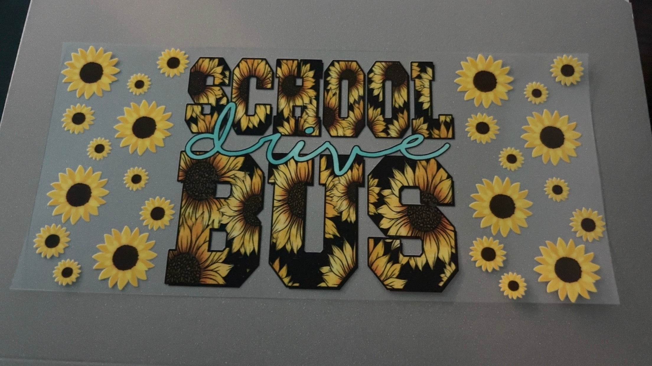 School Bus Drive, sunflowers