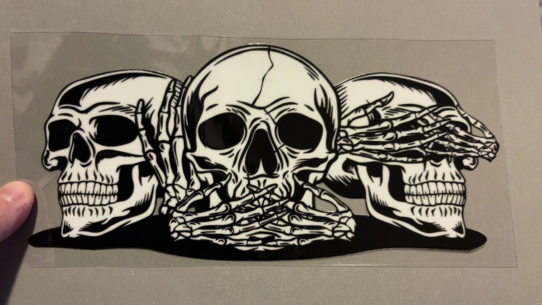 Skeleton, hear no evil, speak no evil, see no evil