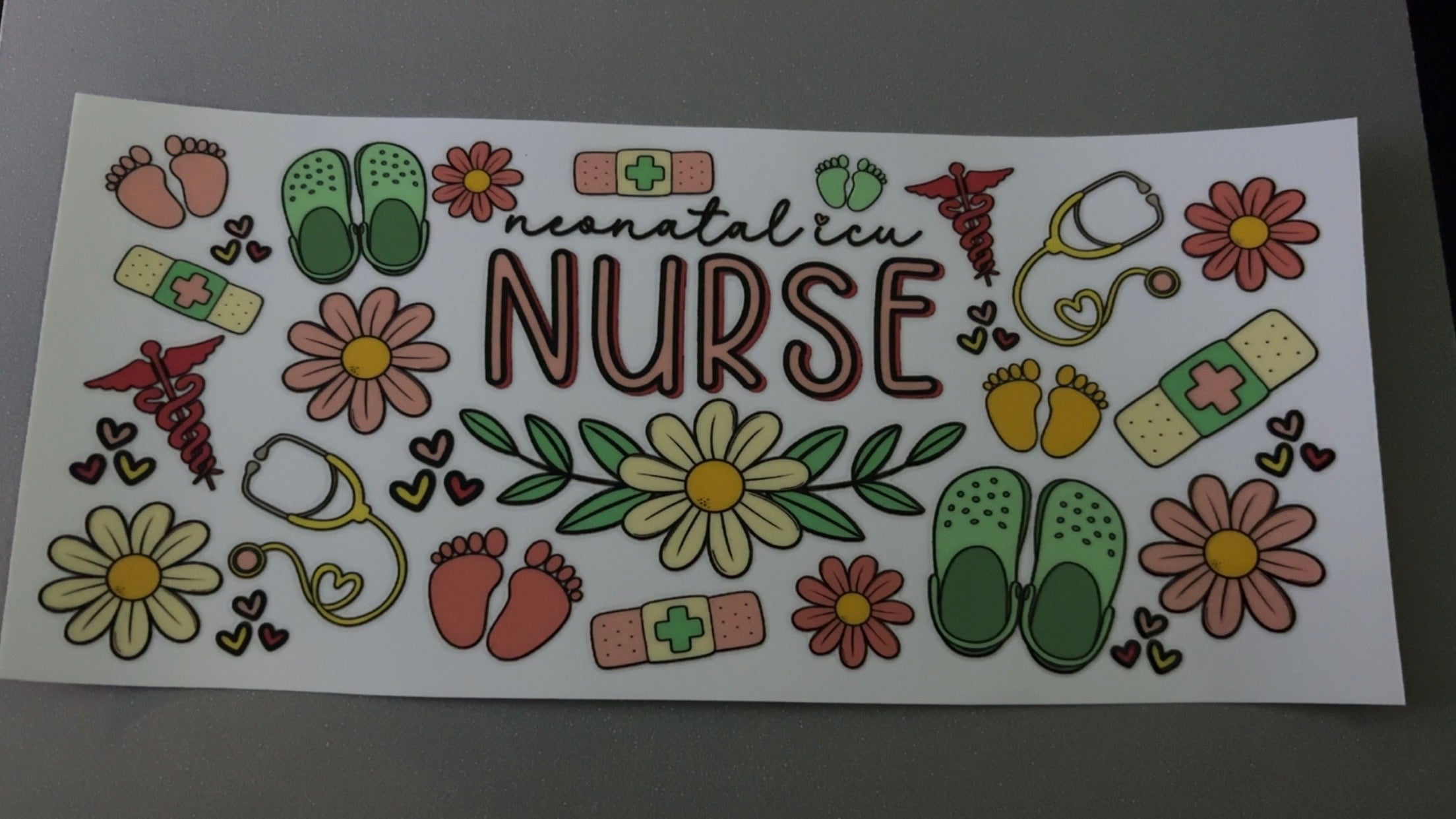 Neonatal ICU Nurse, crocs, flowers