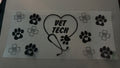 Vet Tech, stethoscope heart, black paw prints