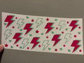 Pink & teal lightning, pink stars, teal hearts