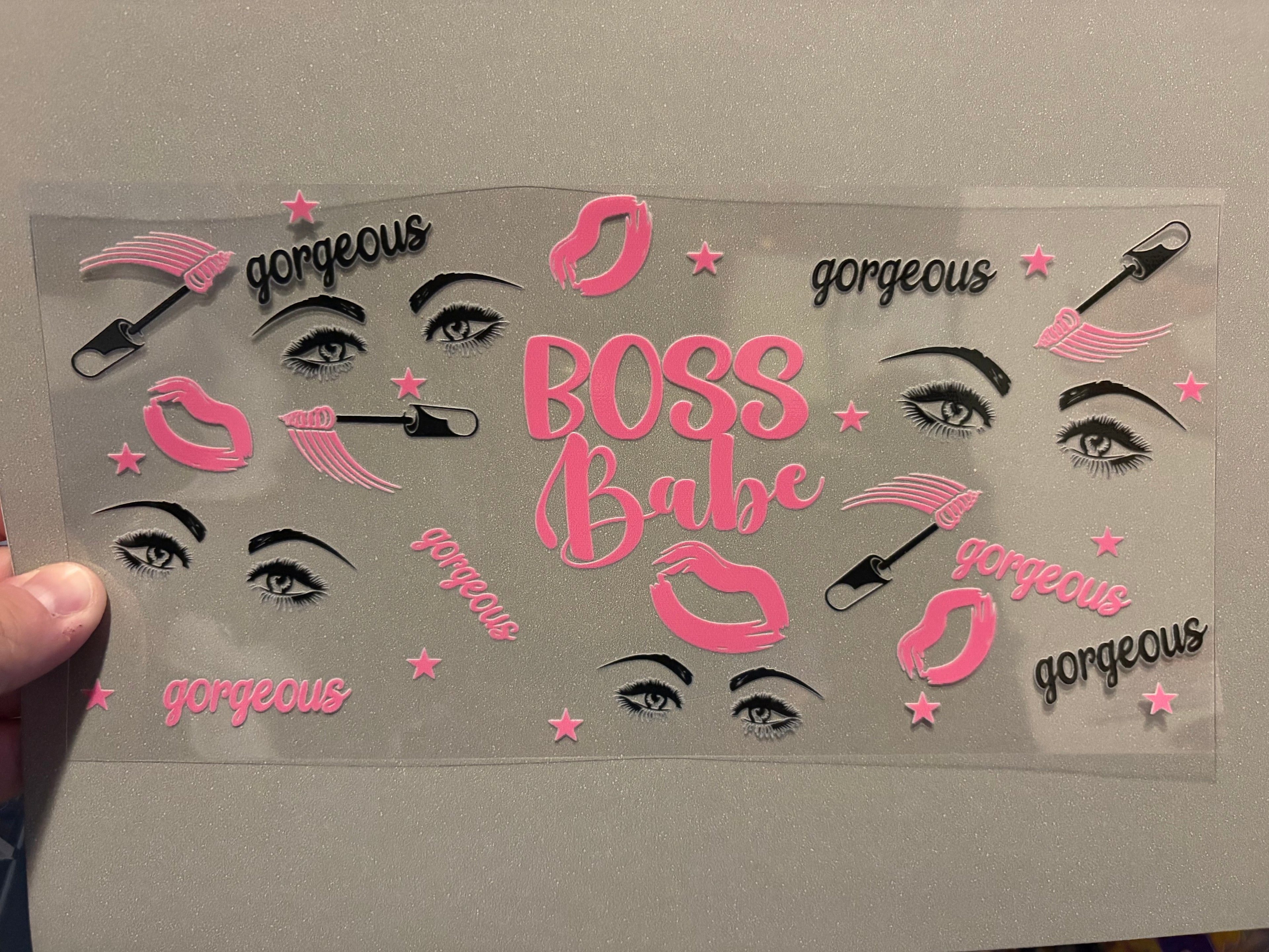 Boss babe, gorgeous, eyes, mascara, pink stars