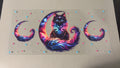 Black cat with moons & stars