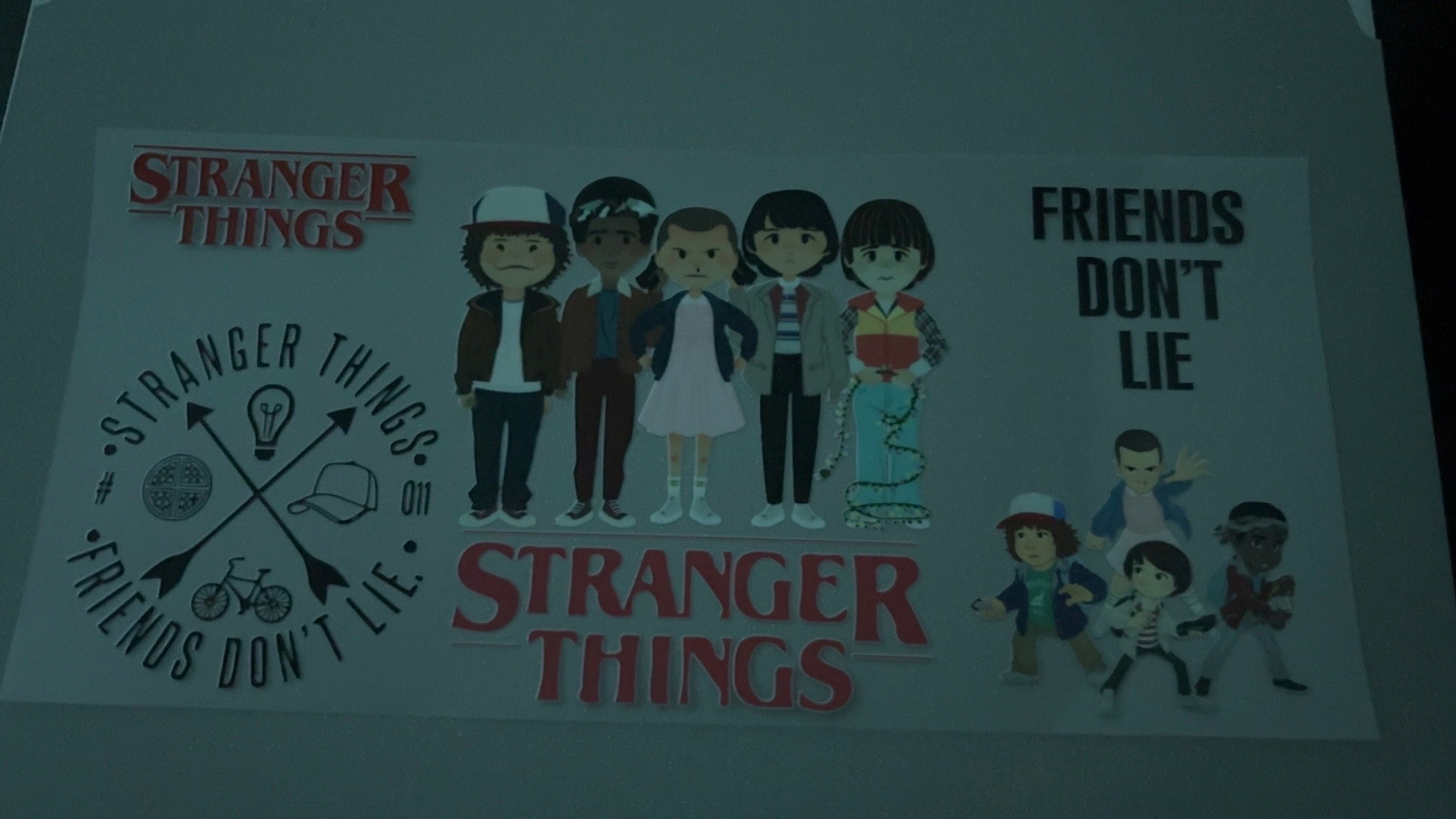Stranger things, cartoon characters