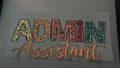 Admin Assistant, cheetah print letters