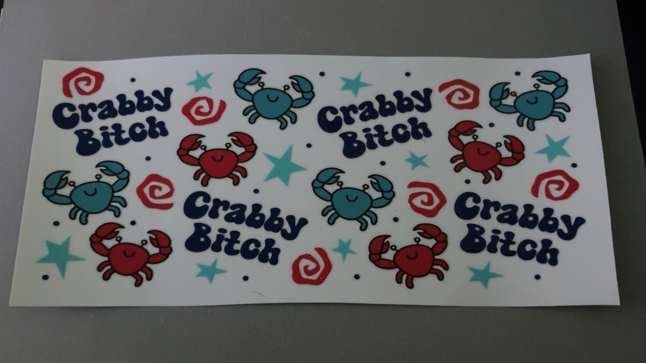 Crabby B*tch, blue & red crabs