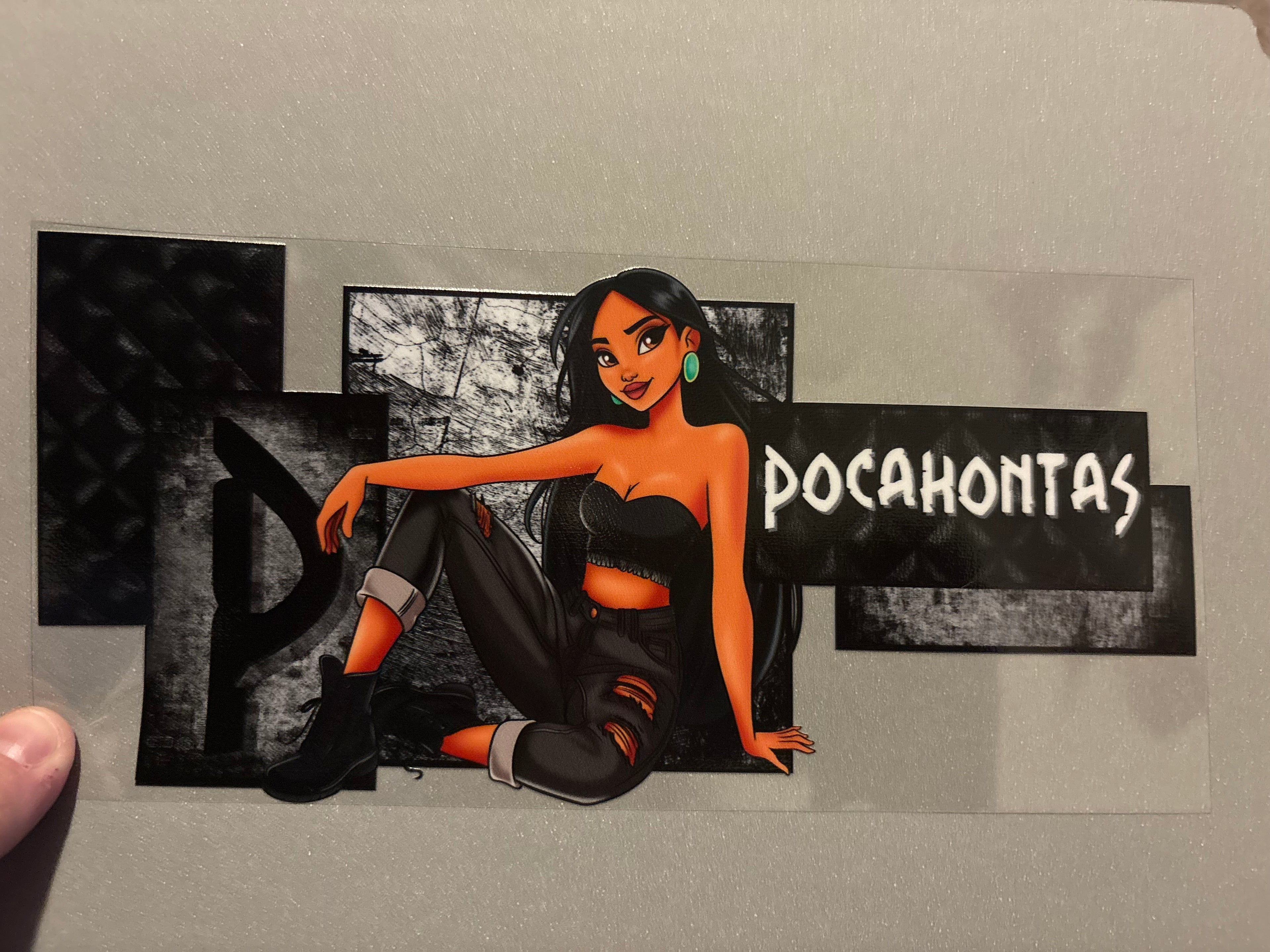 Pocahontas, tube top, black jeans & boots
