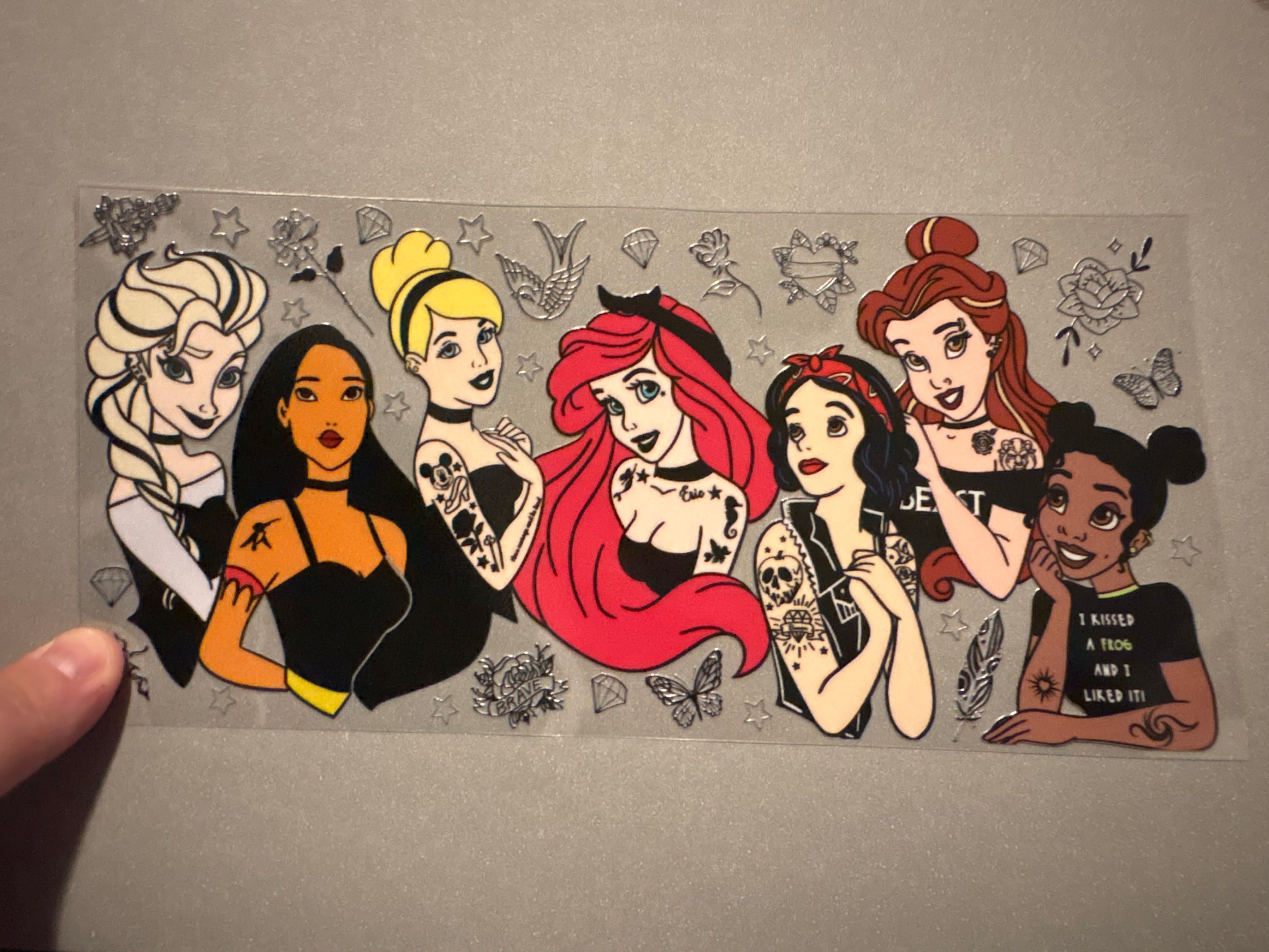Goth Disney princesses with tattoos