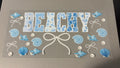 Blue Beachy, pearls, blue seashells