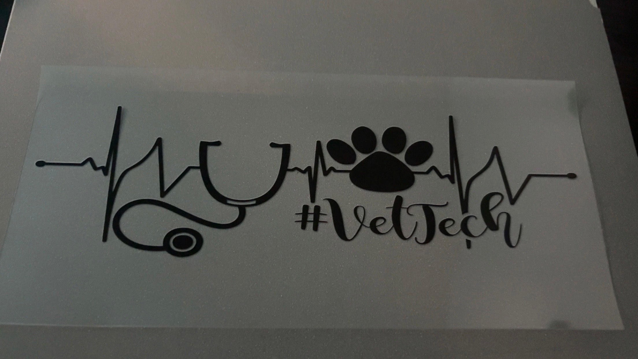 Vet Tech, stethoscope, paw print