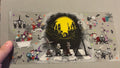 Nightmare before christmas, yellow moon background, characters in crosswalk