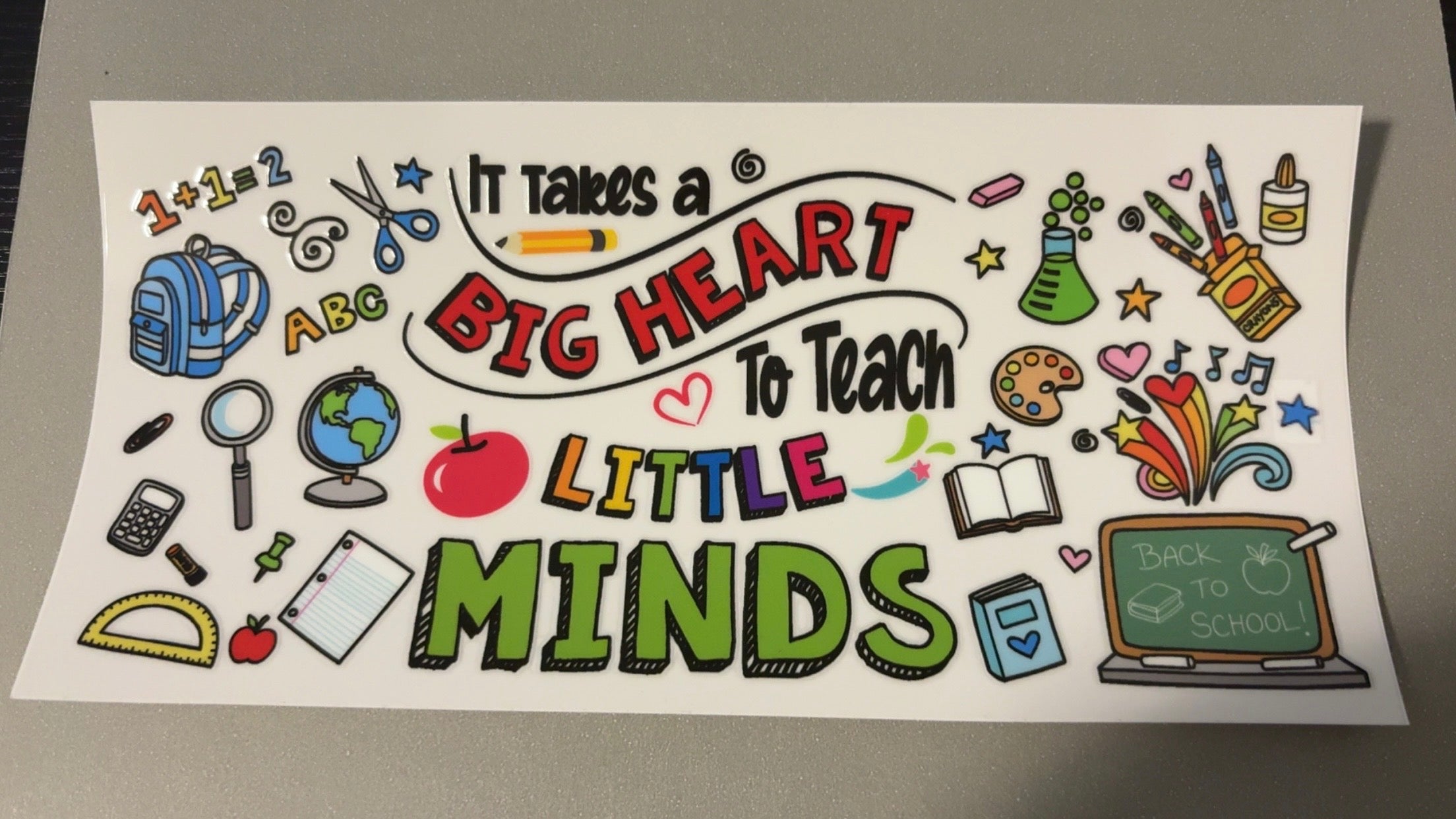 Big heart to teach little minds, back to school chalkboard