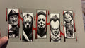 Black & white scary faces with blood drips