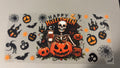 Happy Halloween with skull, pumkin & coffee
