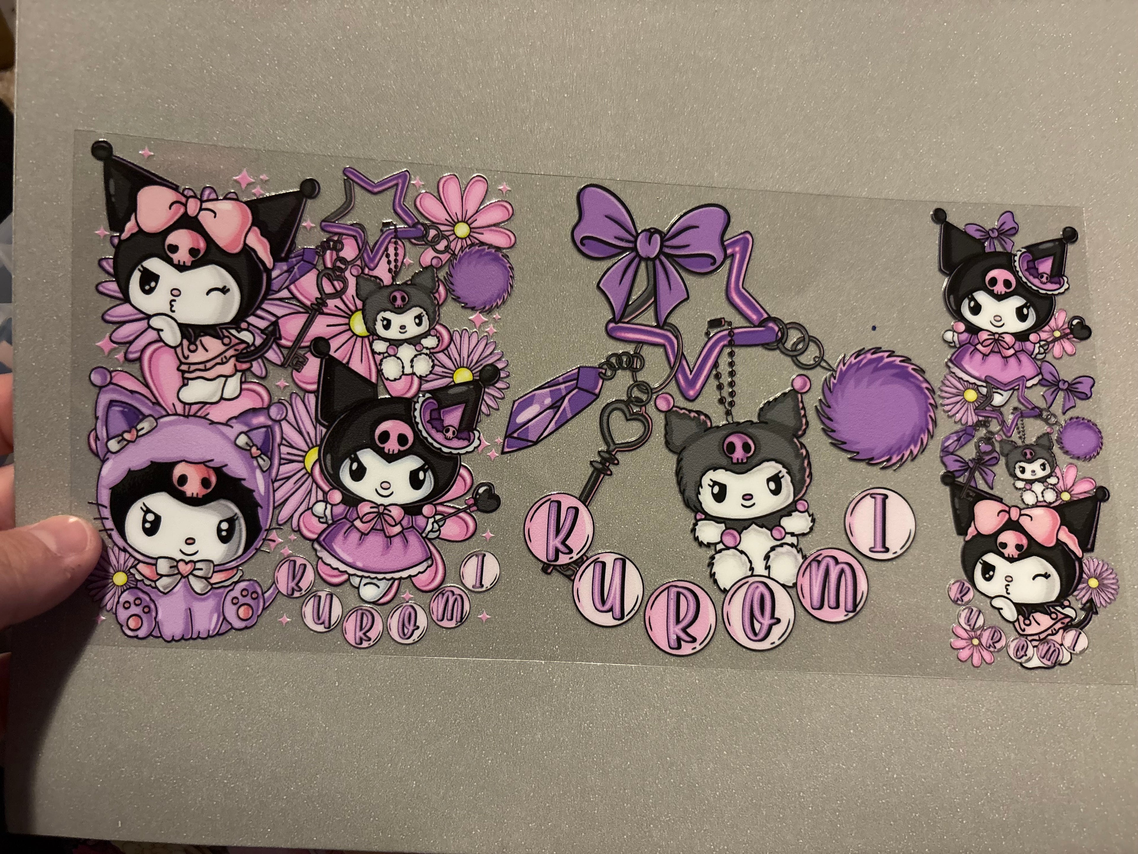 Kuromi, purple star keychain