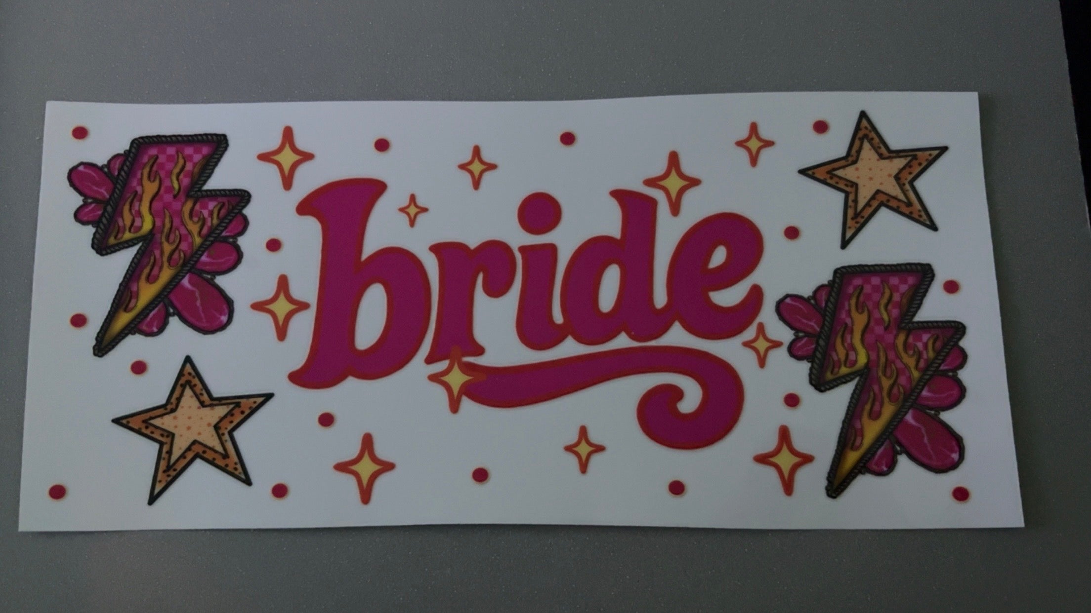 Pink Bride, stars, lightning