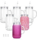 24 ounce acrylic mason jar with clear lid